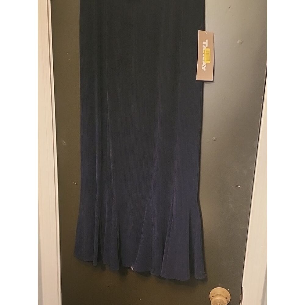 Tan Jay Navy Pleated Flounce Skirt